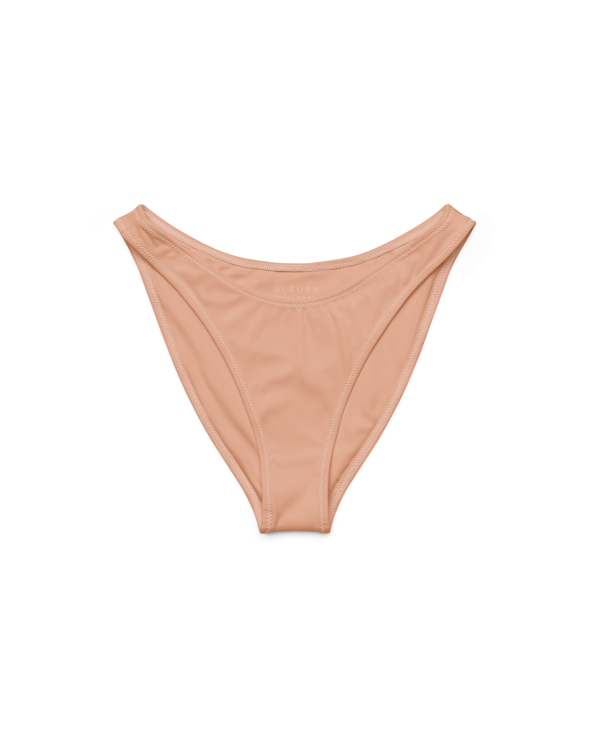 Duna Cove V-Cut High-Leg Bikini Bottom in warm sand tone