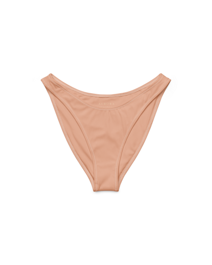 Duna Cove V-Cut High-Leg Bikini Bottom in warm sand tone