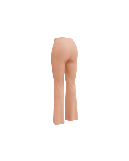 Duna Recycled Flare Leggings in warm peach tone