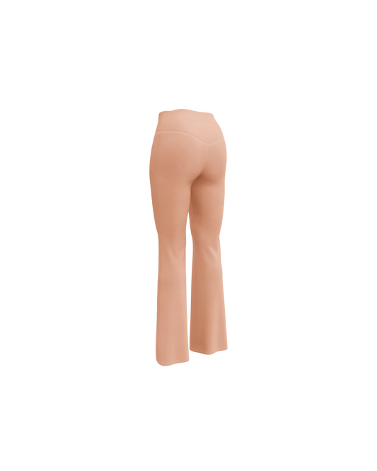 Duna Recycled Flare Leggings in warm peach tone