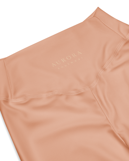 Duna Recycled Flare Leggings in warm peach tone