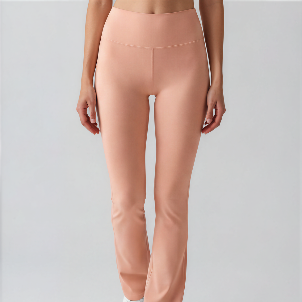 Duna Recycled Flare Leggings in warm peach tone