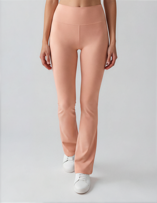 Duna Recycled Flare Leggings in warm peach tone