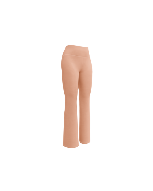 Duna Recycled Flare Leggings in warm peach tone