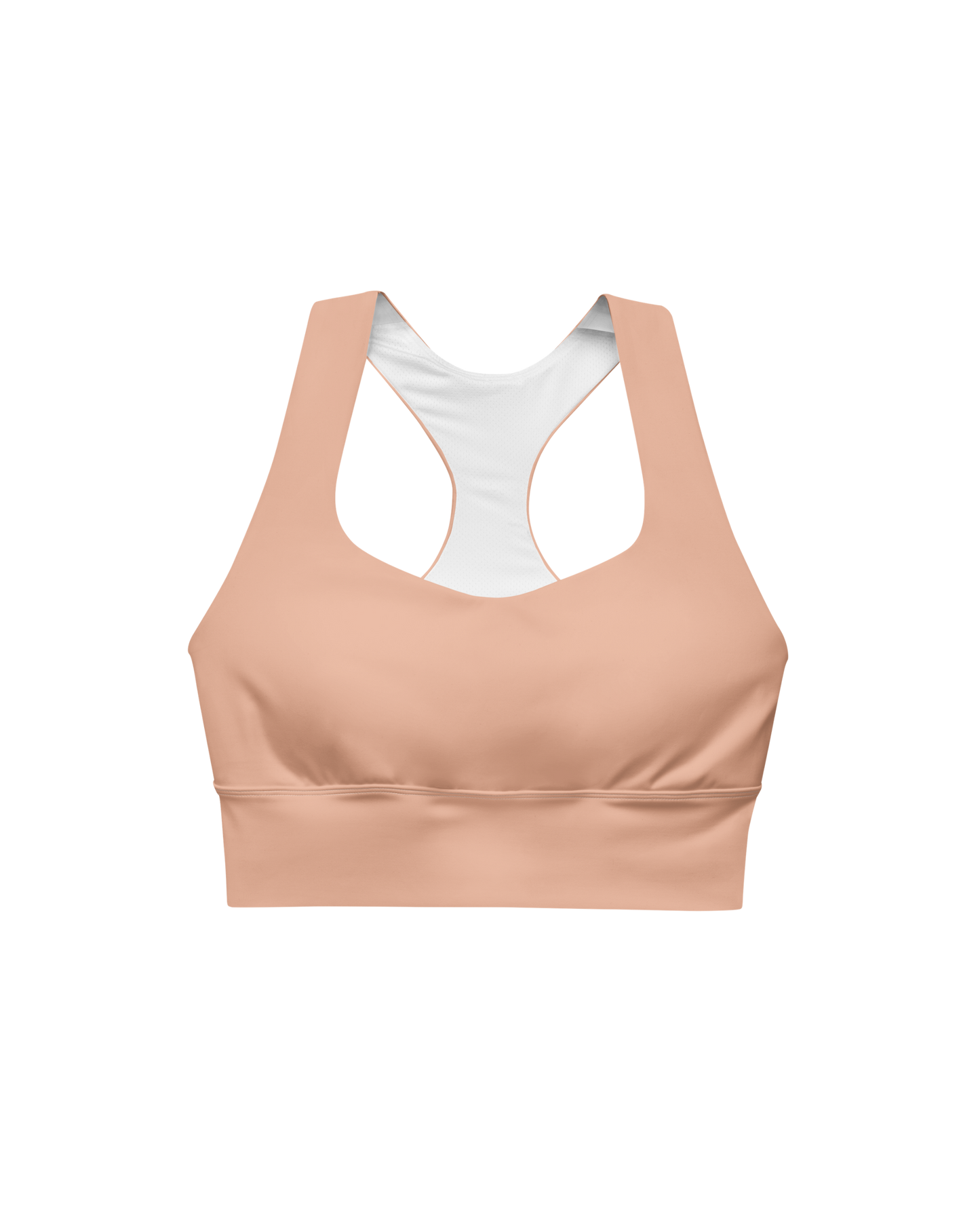 Duna Recycled Sport Top in warm peach tone with brand back detail