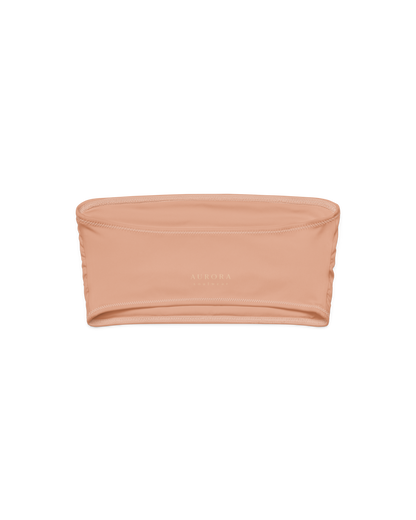 Duna Riviera Recycled Bandeau Bikini Top in warm sand tone