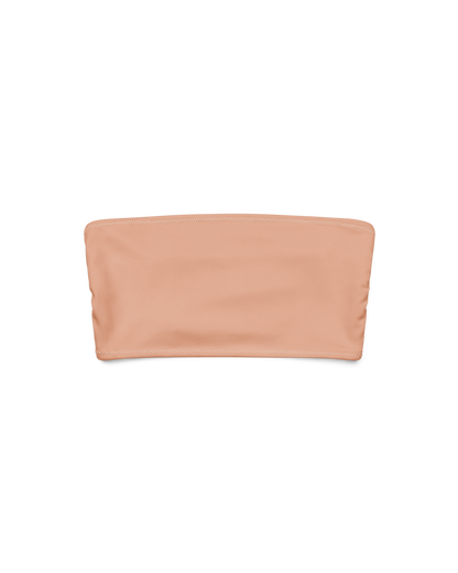 Duna Riviera Recycled Bandeau Bikini Top in warm sand tone