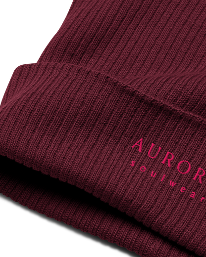 Ember Organic Beanie in burgundy