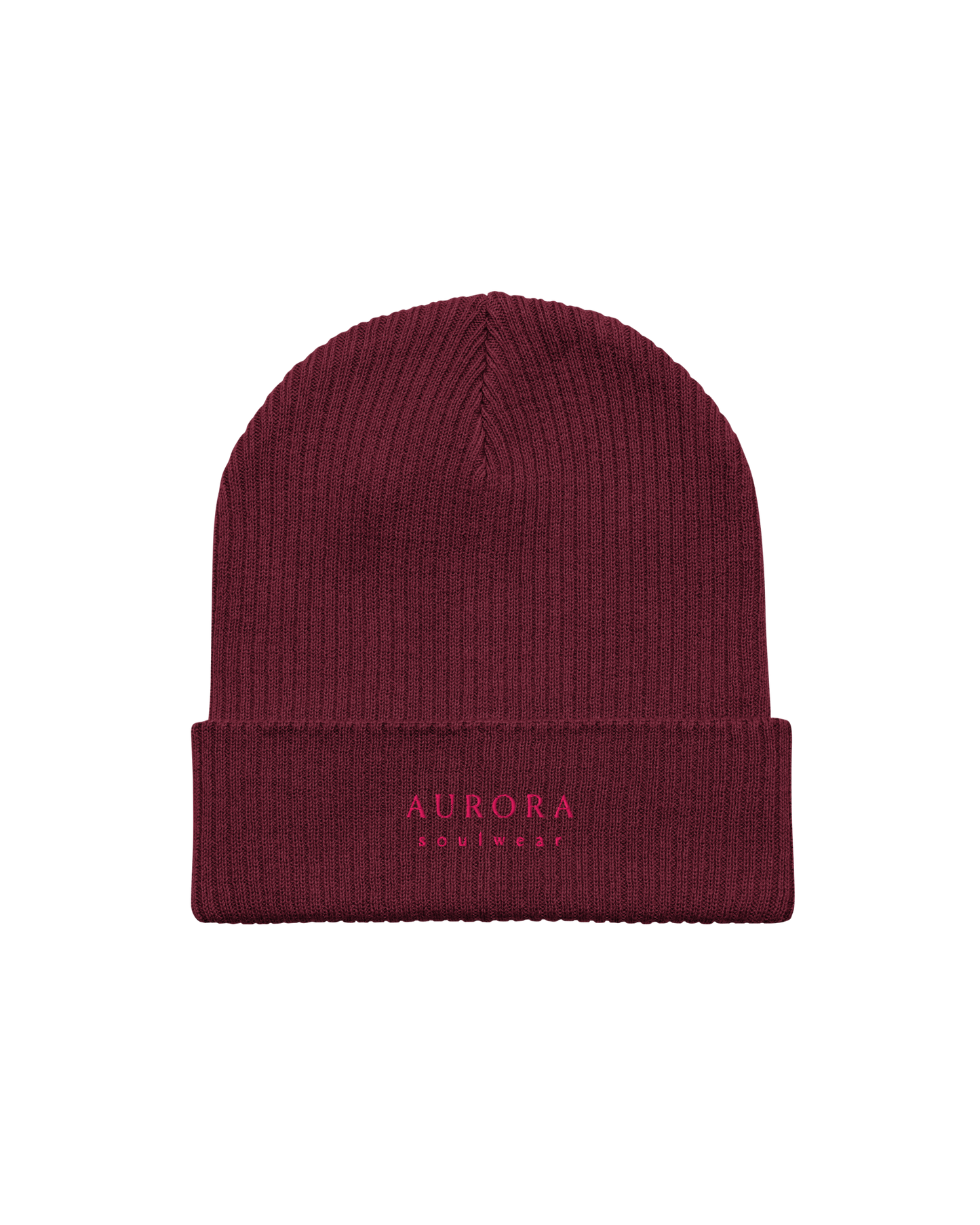 Ember Organic Beanie in burgundy