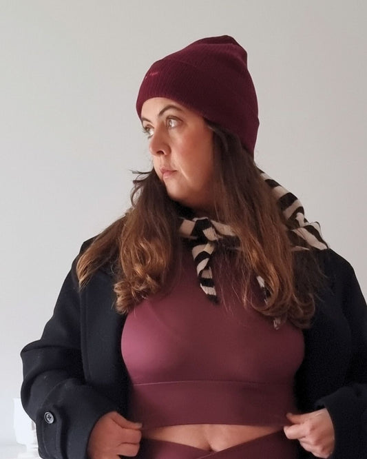 Ember Organic Beanie in burgundy