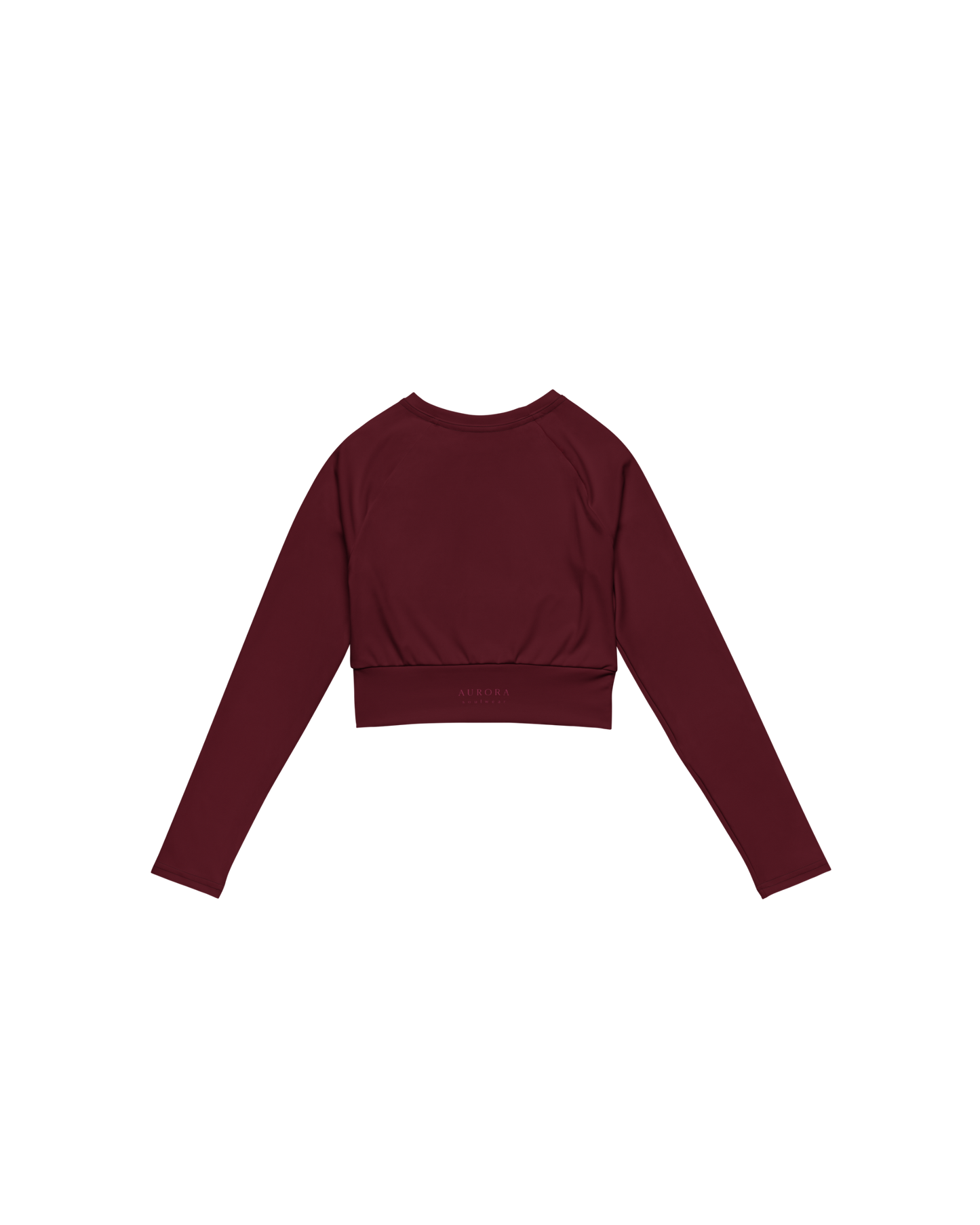 Ember Recycled Long Sleeve Top in burgundy with brand back detail