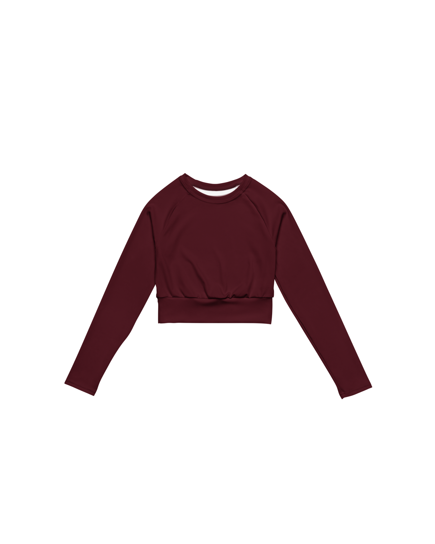 Ember Recycled Long Sleeve Top in burgundy with brand back detail