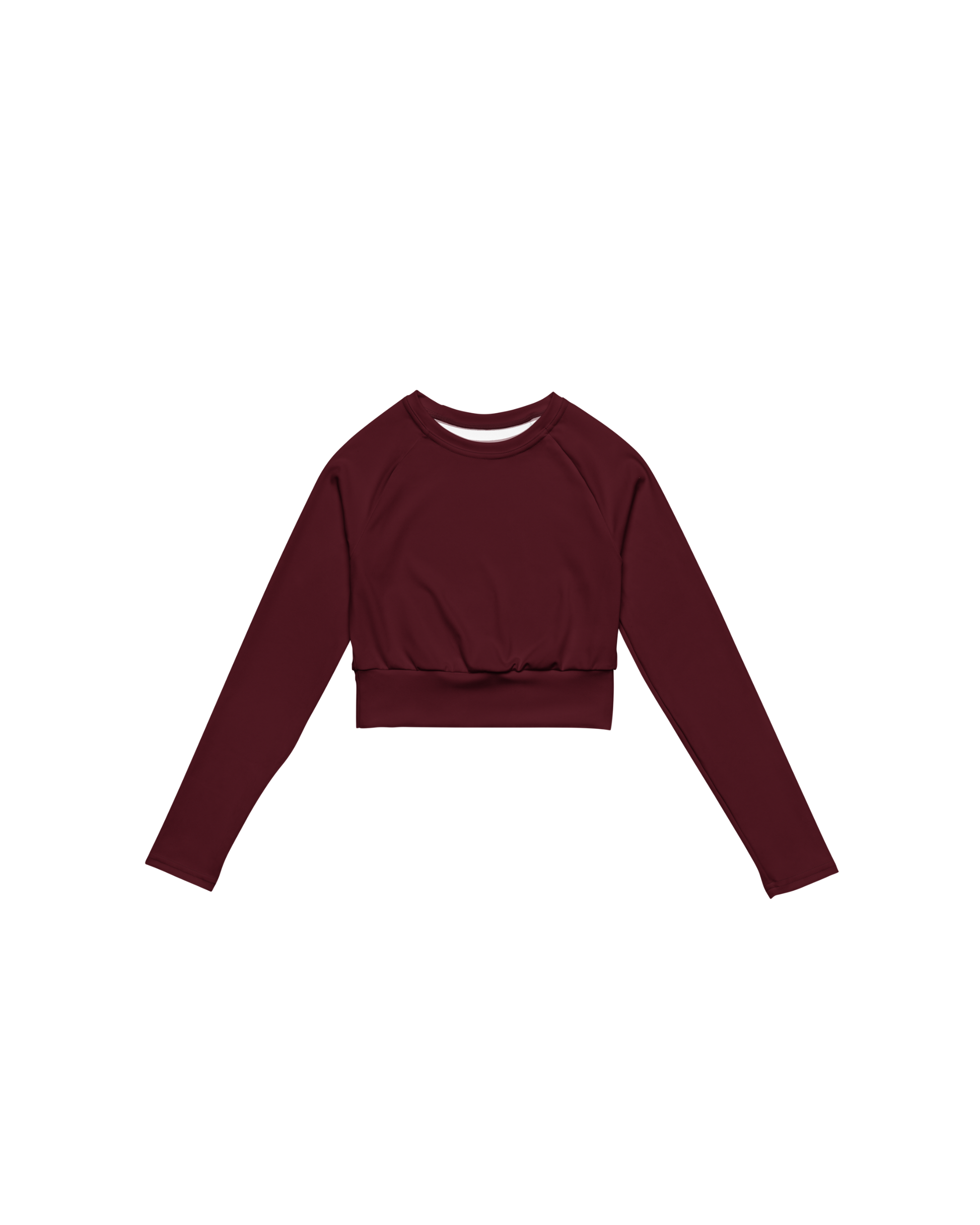Ember Recycled Long Sleeve Top in burgundy with brand back detail
