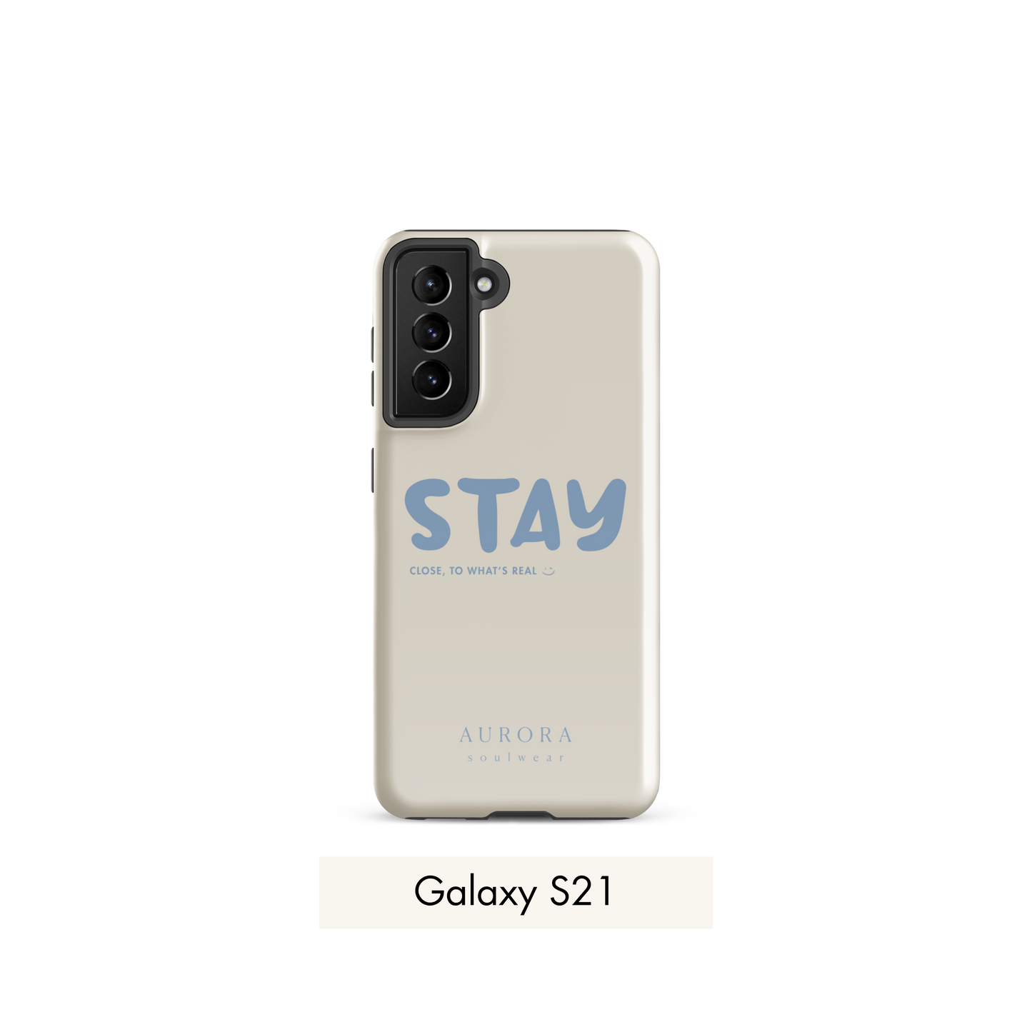 Stay Tough Case for Samsung in white with brand detail
