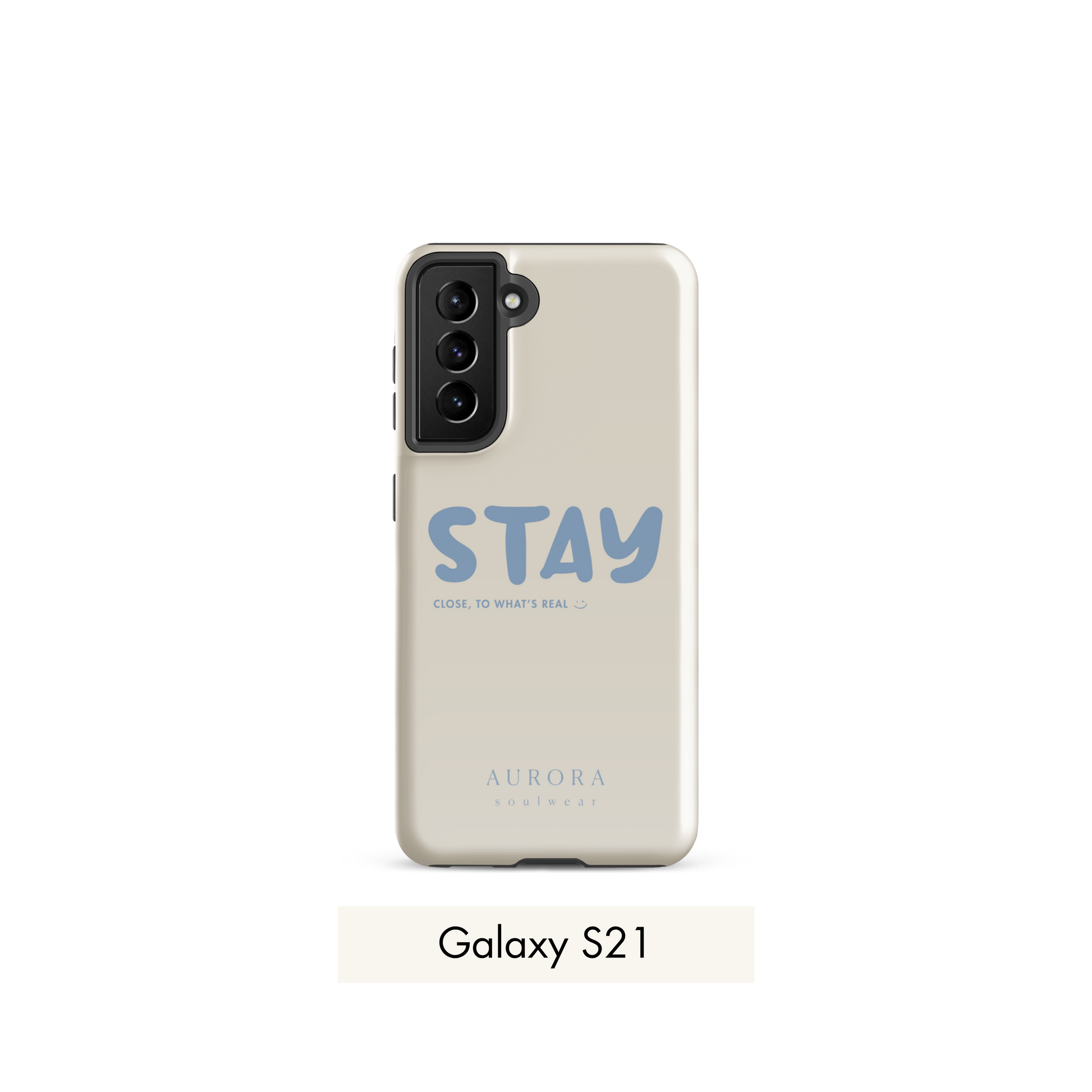 Stay Tough Case for Samsung in white with brand detail
