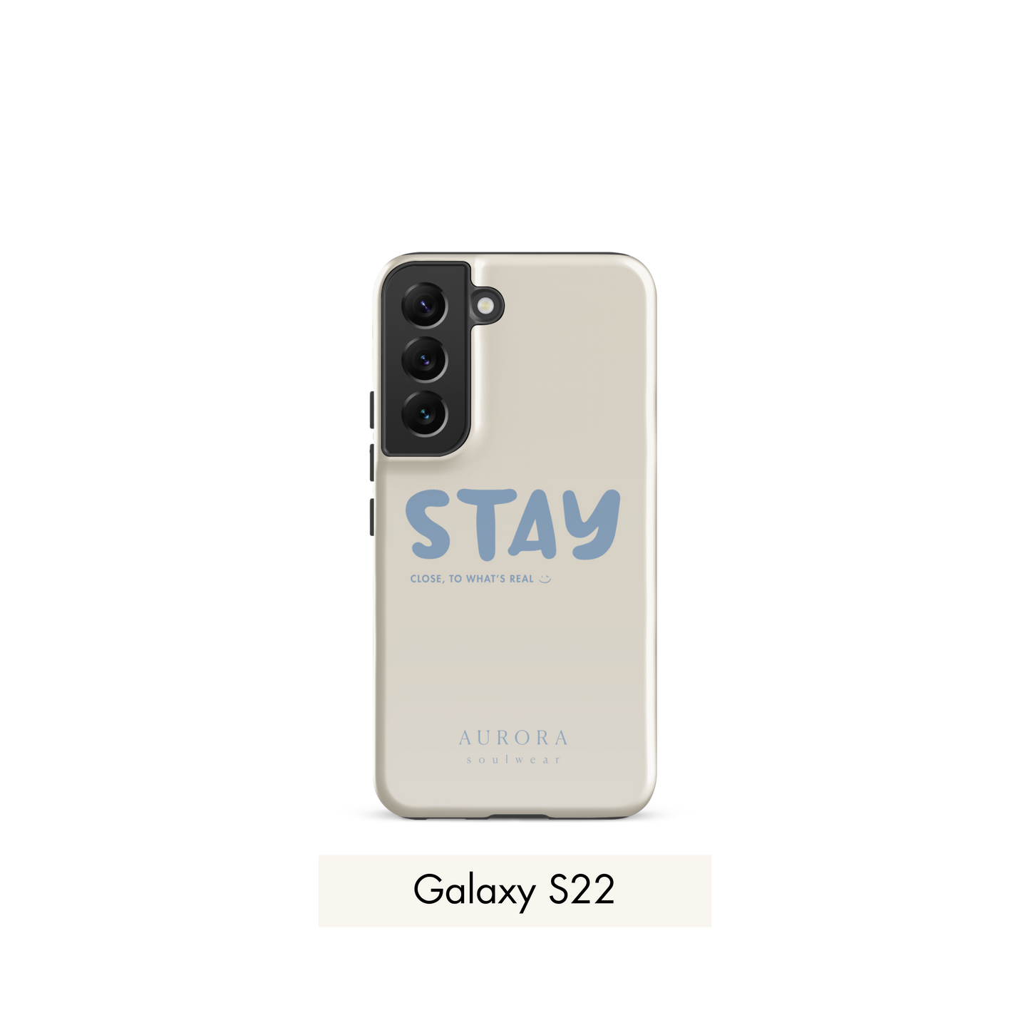Stay Tough Case for Samsung in white with brand detail
