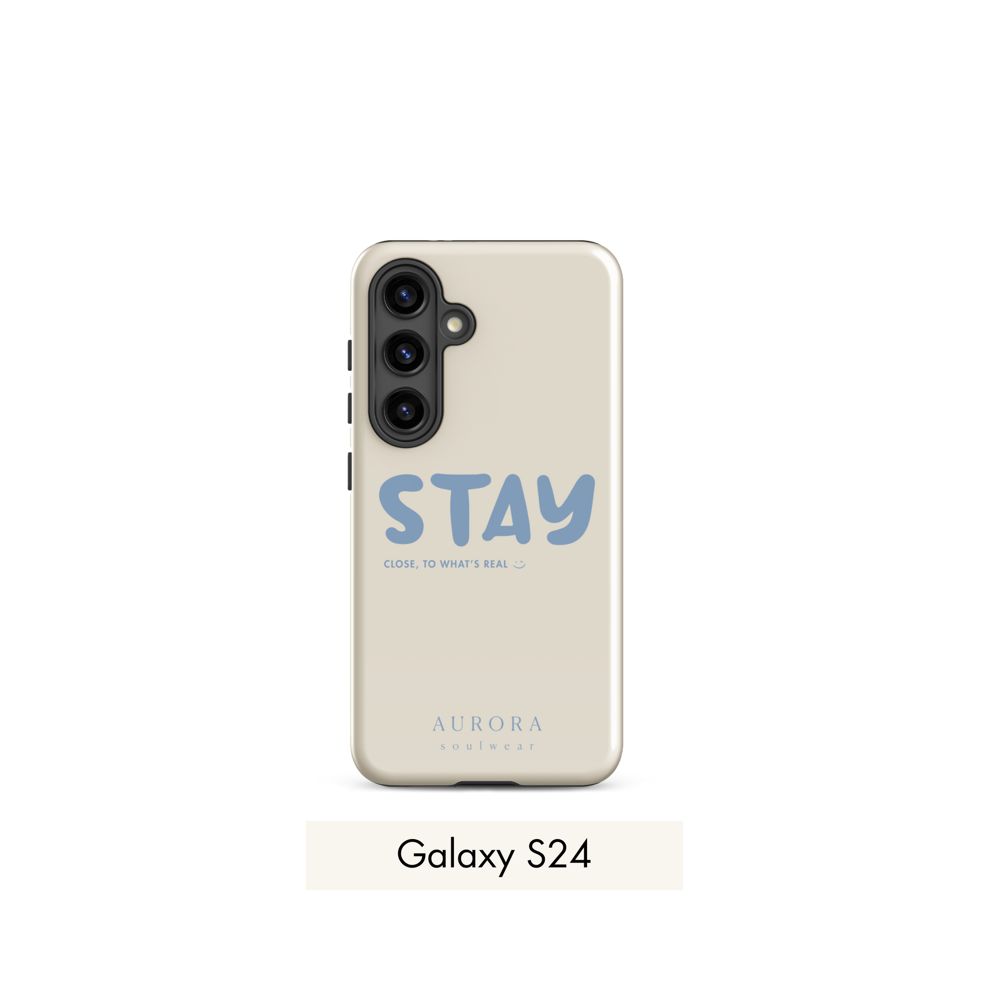 Stay Tough Case for Samsung in white with brand detail
