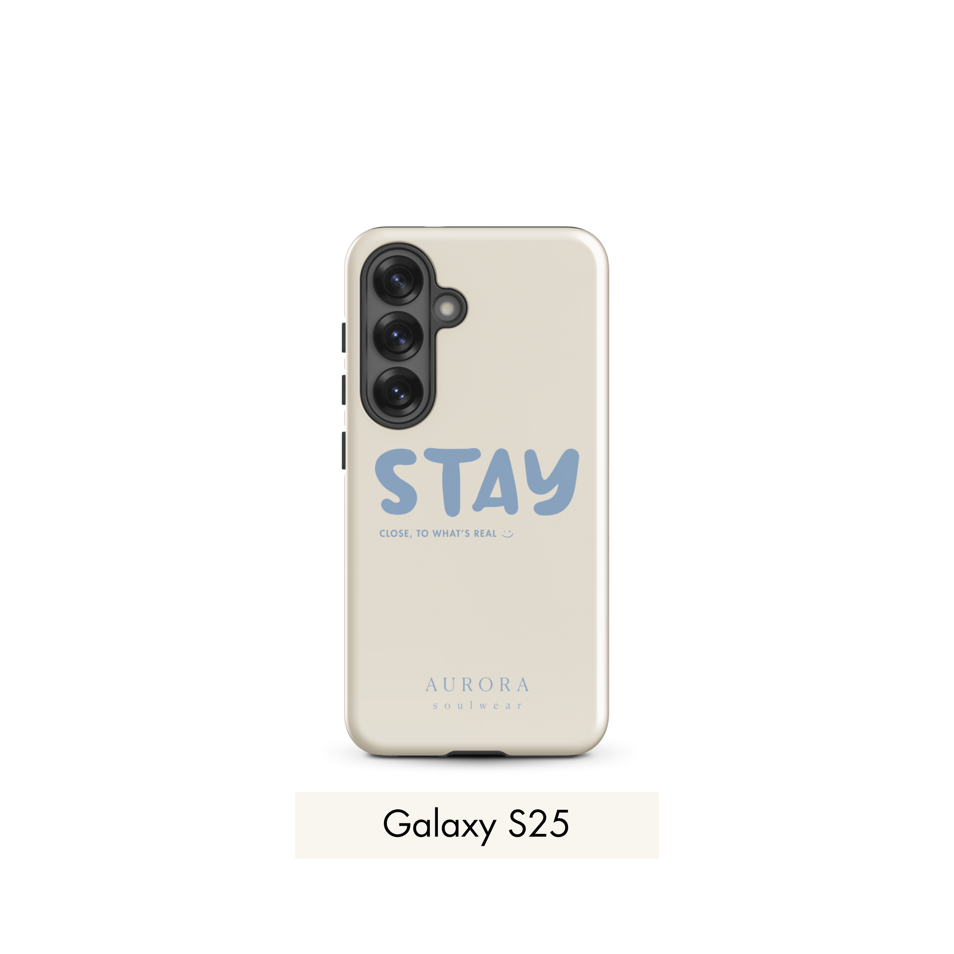Stay Tough Case for Samsung in white with brand detail
