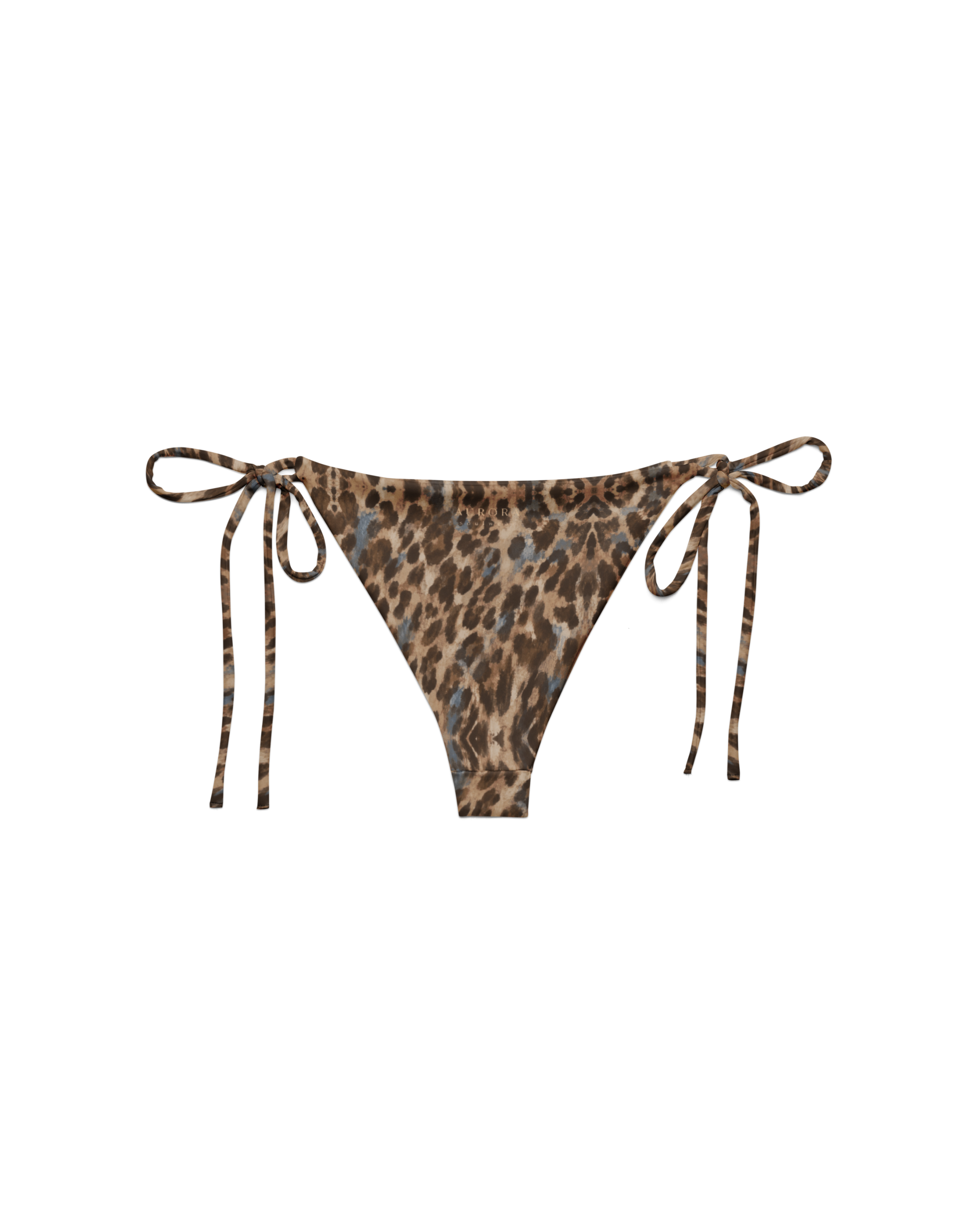 Leopard-print side-tie string bikini bottom, from Aurora Soulwear's Heatwave collection.