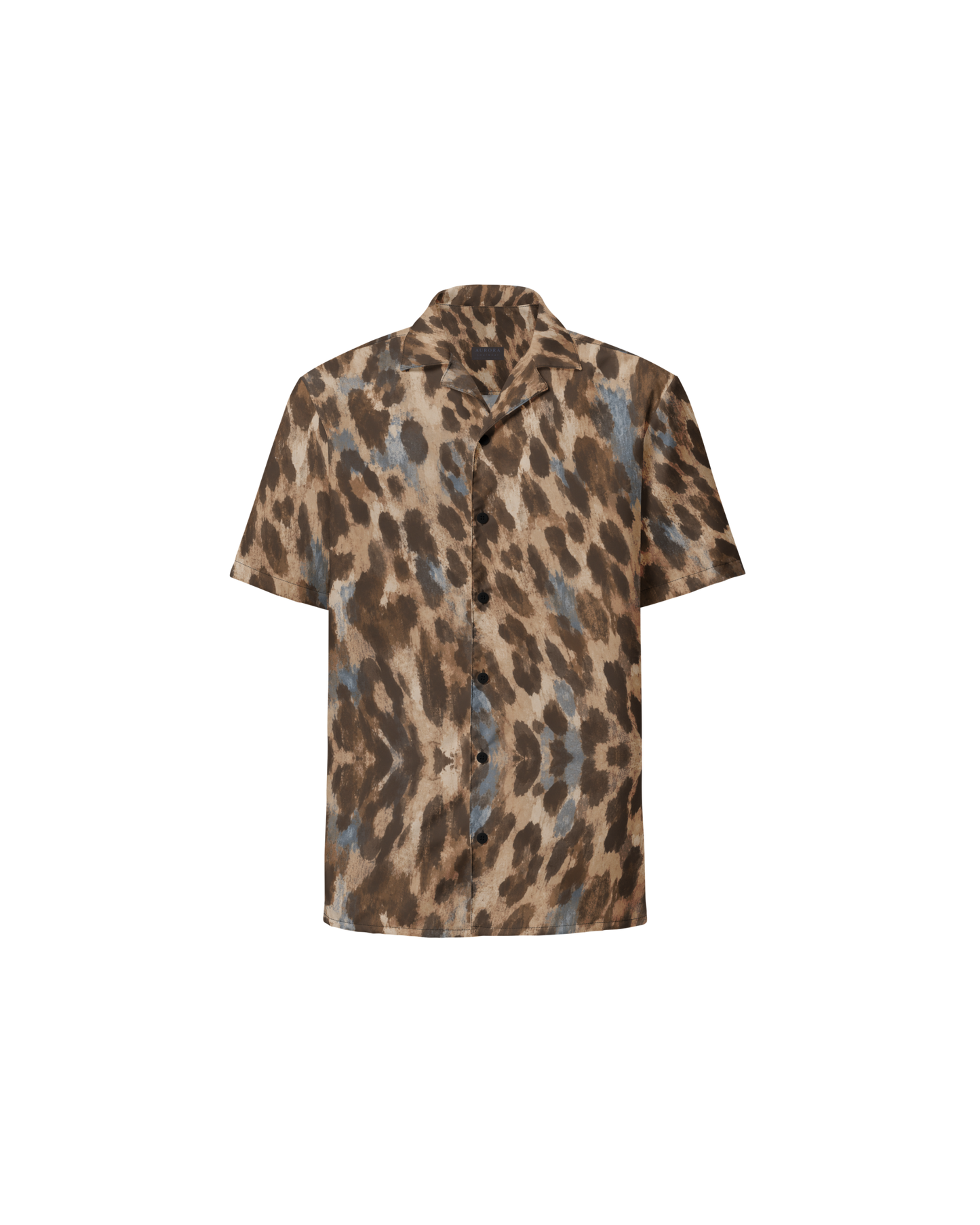 Leopard-print oversized shirt, lightweight, from Aurora Soulwear's Heatwave collection.