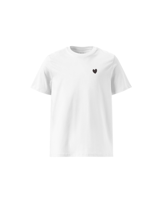 Heart Organic Cotton T-shirt in white with back print