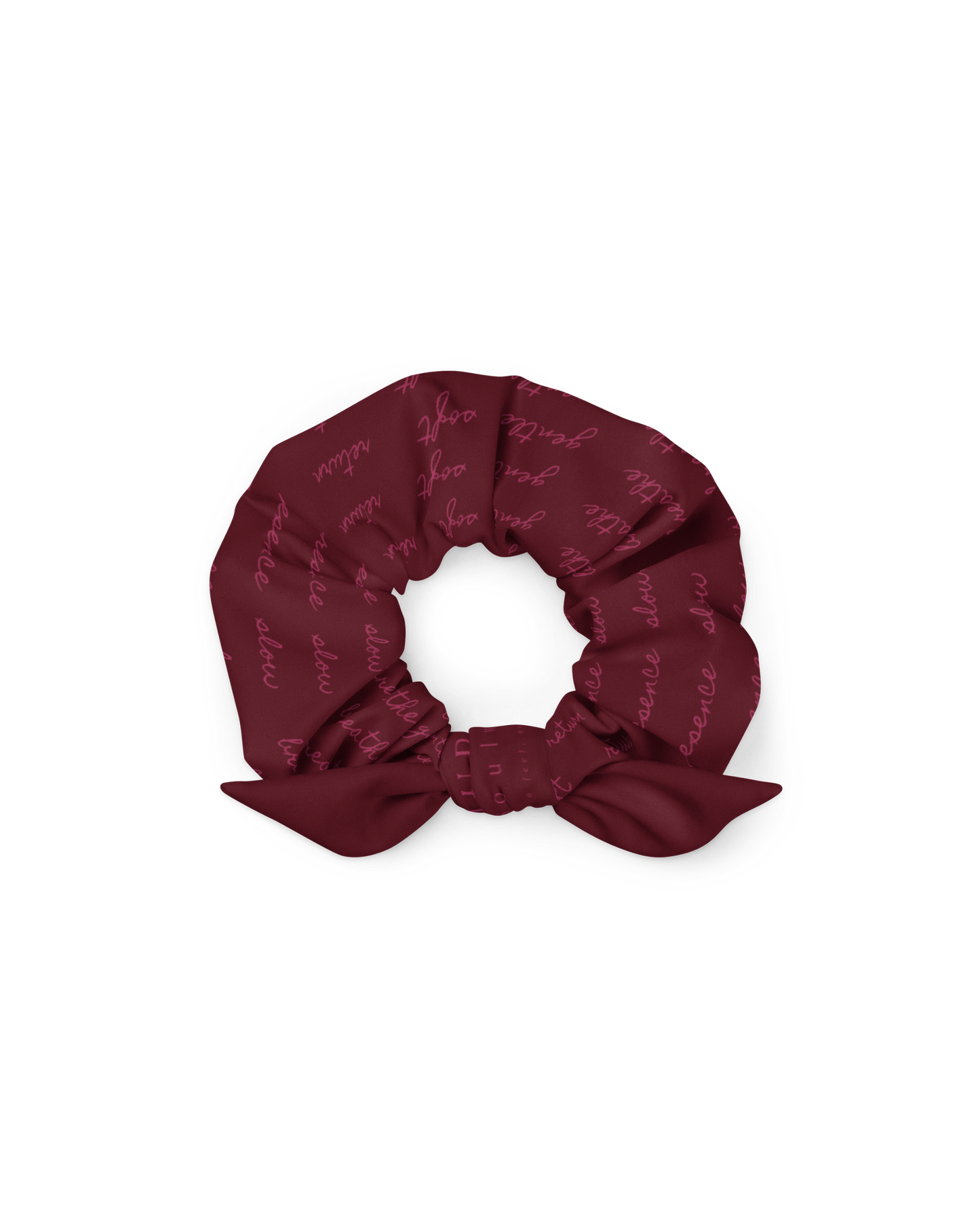 Message Recycled Scrunchie in burgundy