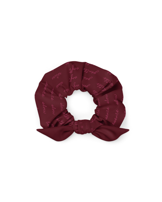 Message Recycled Scrunchie in burgundy