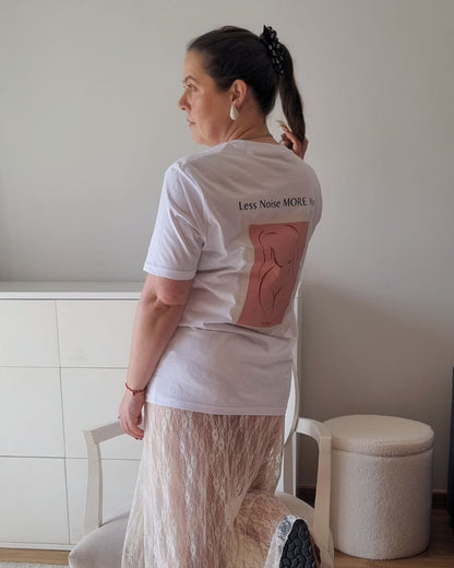 More You Organic T-shirt in white with More You back print