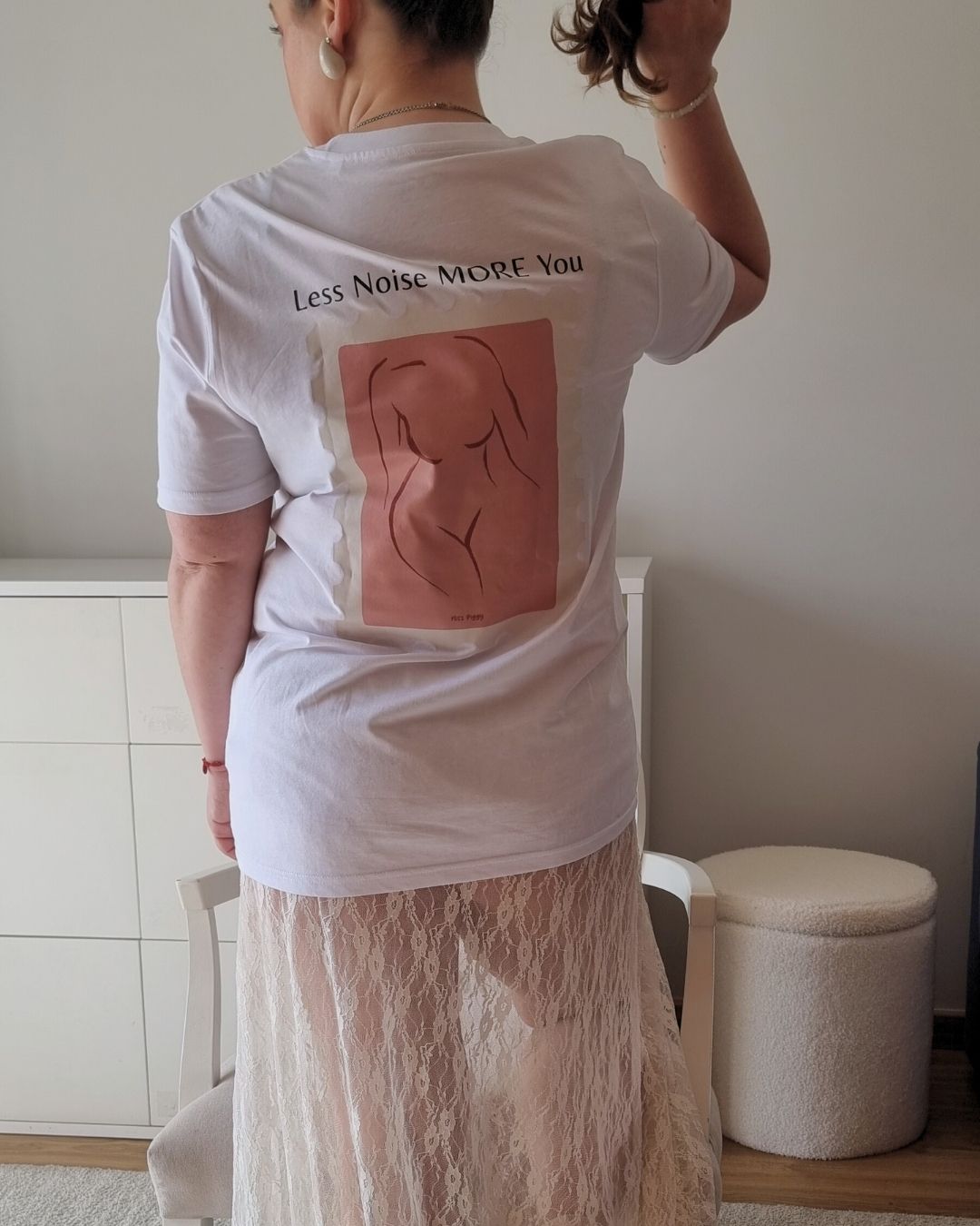 More You Organic T-shirt in white with More You back print