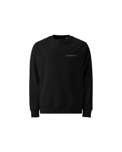 Protocol Organic Sweater in black with Calm Protocol back print