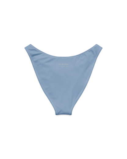 Soft lake-blue recycled high-cut bikini bottom by Aurora Soulwear