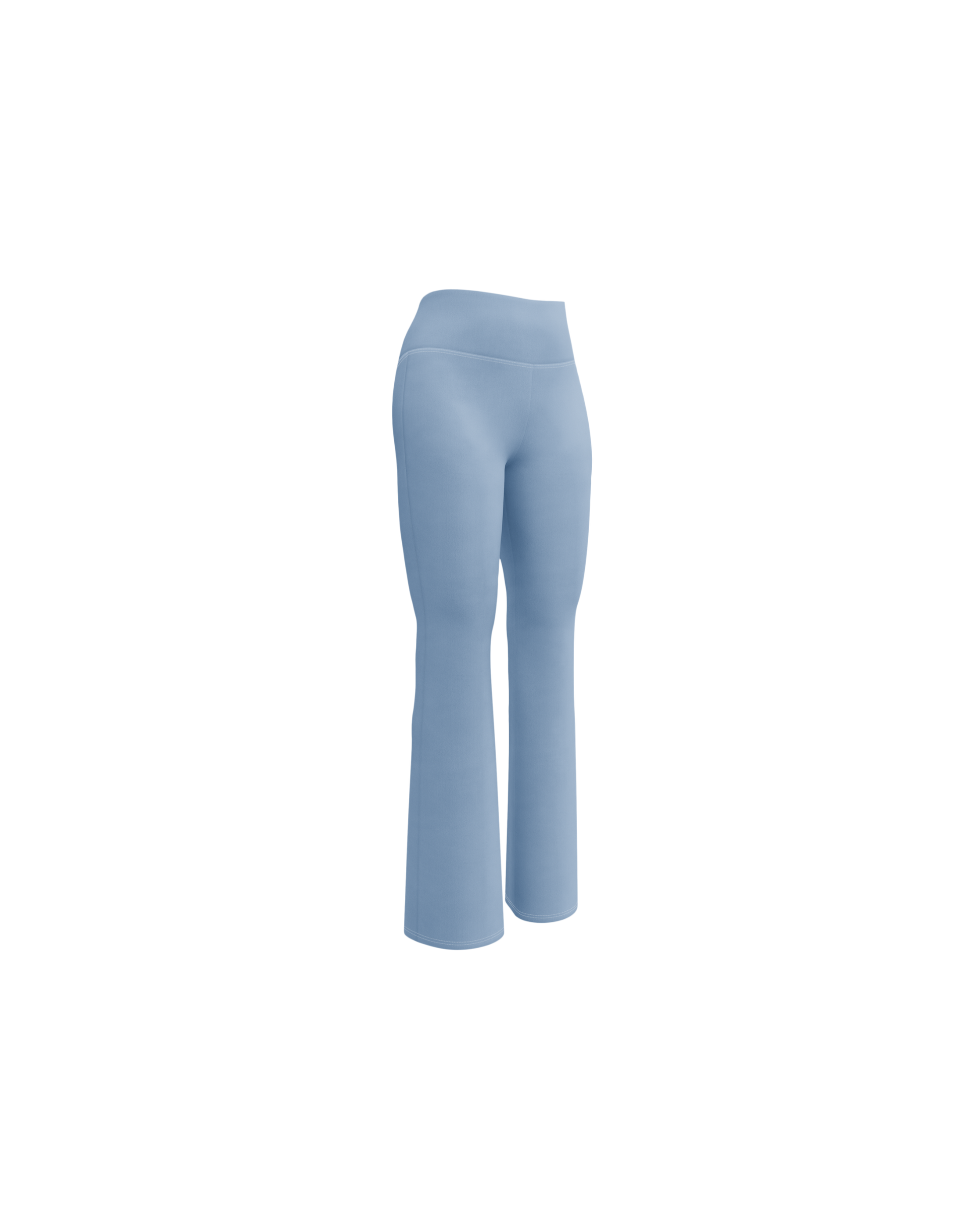 Soft lake-blue recycled flare leggings by Aurora Soulwear