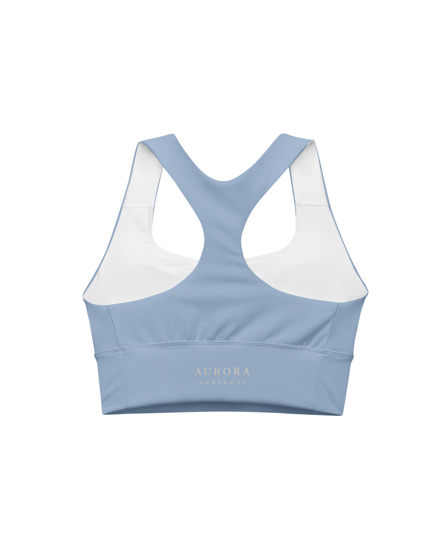 Soft lake-blue recycled sport top by Aurora Soulwear