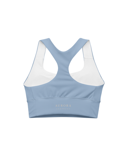 Soft lake-blue recycled sport top by Aurora Soulwear