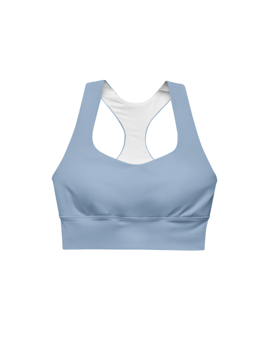 Soft lake-blue recycled sport top by Aurora Soulwear