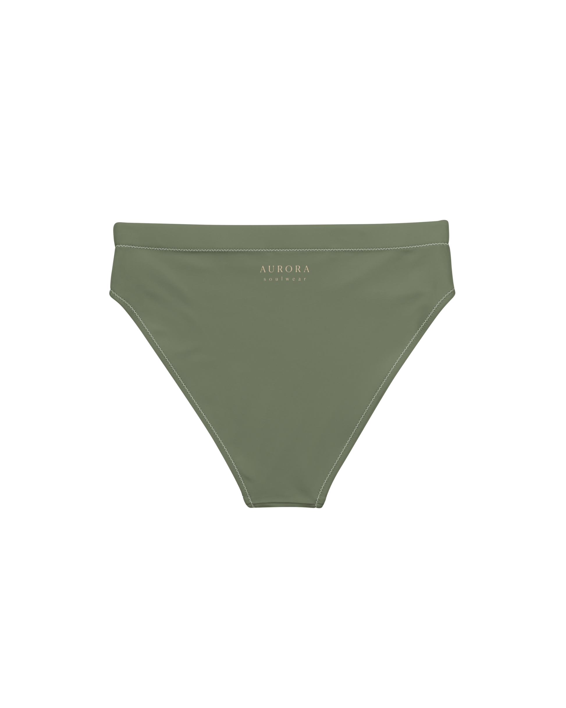 Sálvia Aura High-Waisted Bikini Bottom in deep sage green