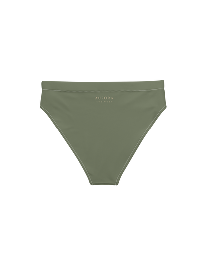 Sálvia Aura High-Waisted Bikini Bottom in deep sage green