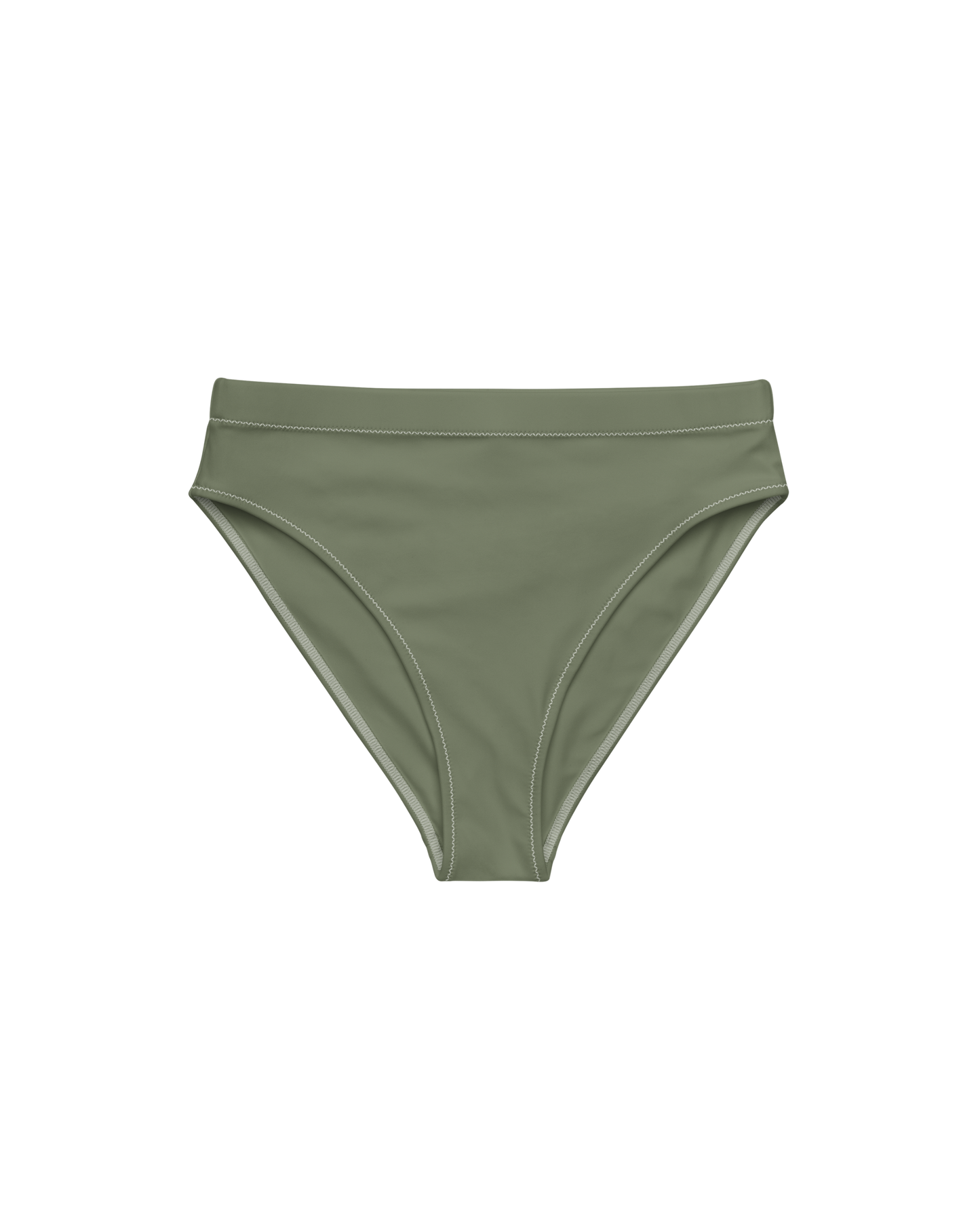 Sálvia Aura High-Waisted Bikini Bottom in deep sage green