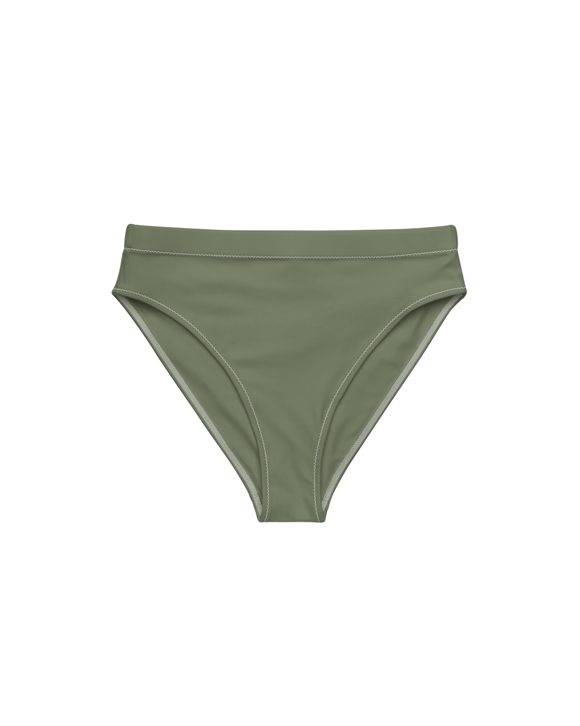 Sálvia Aura High-Waisted Bikini Bottom in deep sage green