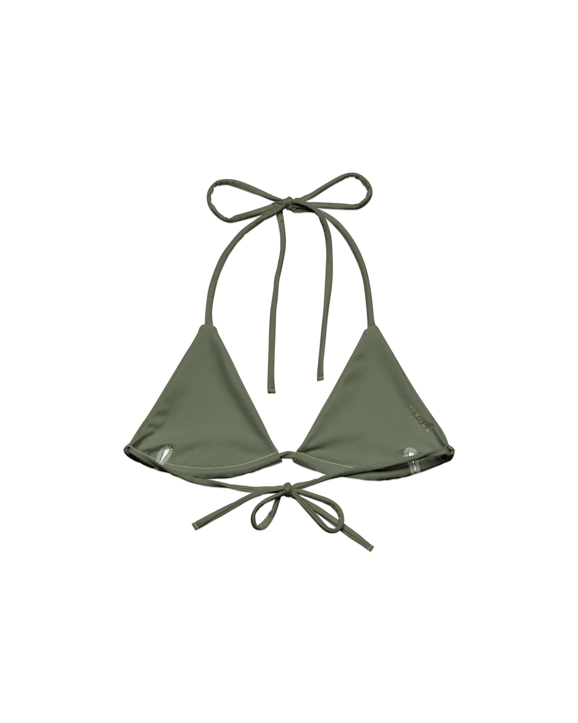 Sálvia Lua Padded String Bikini Top in deep sage green