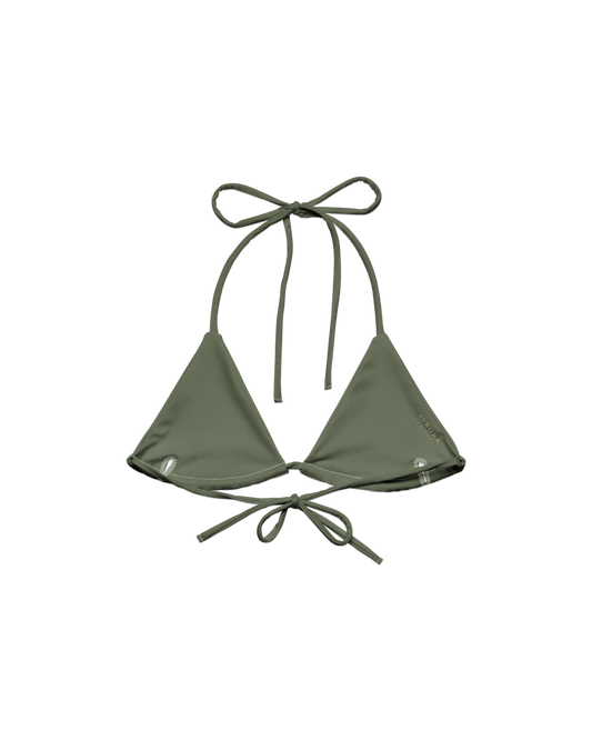 Sálvia Lua Padded String Bikini Top in deep sage green
