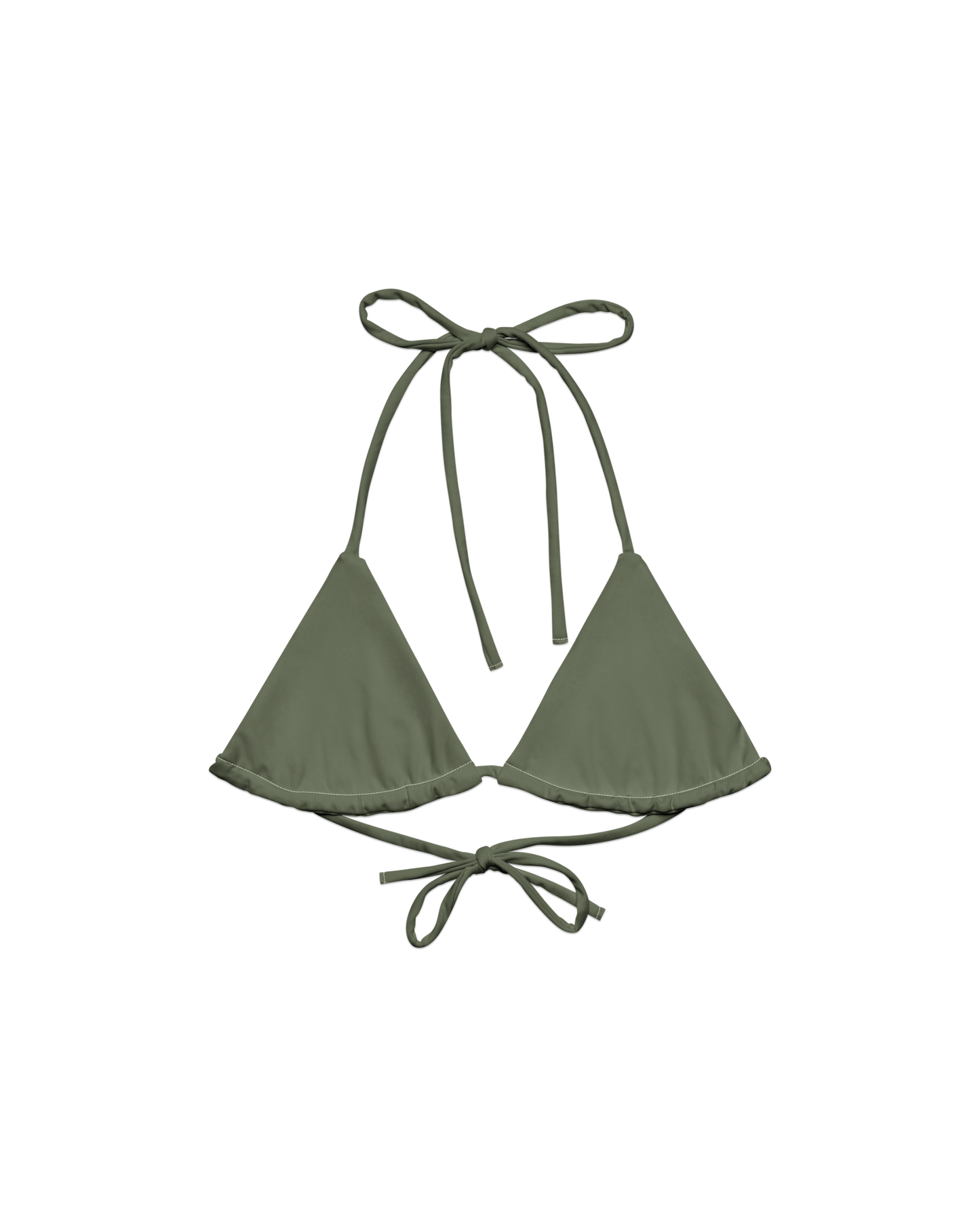 Sálvia Lua Padded String Bikini Top in deep sage green