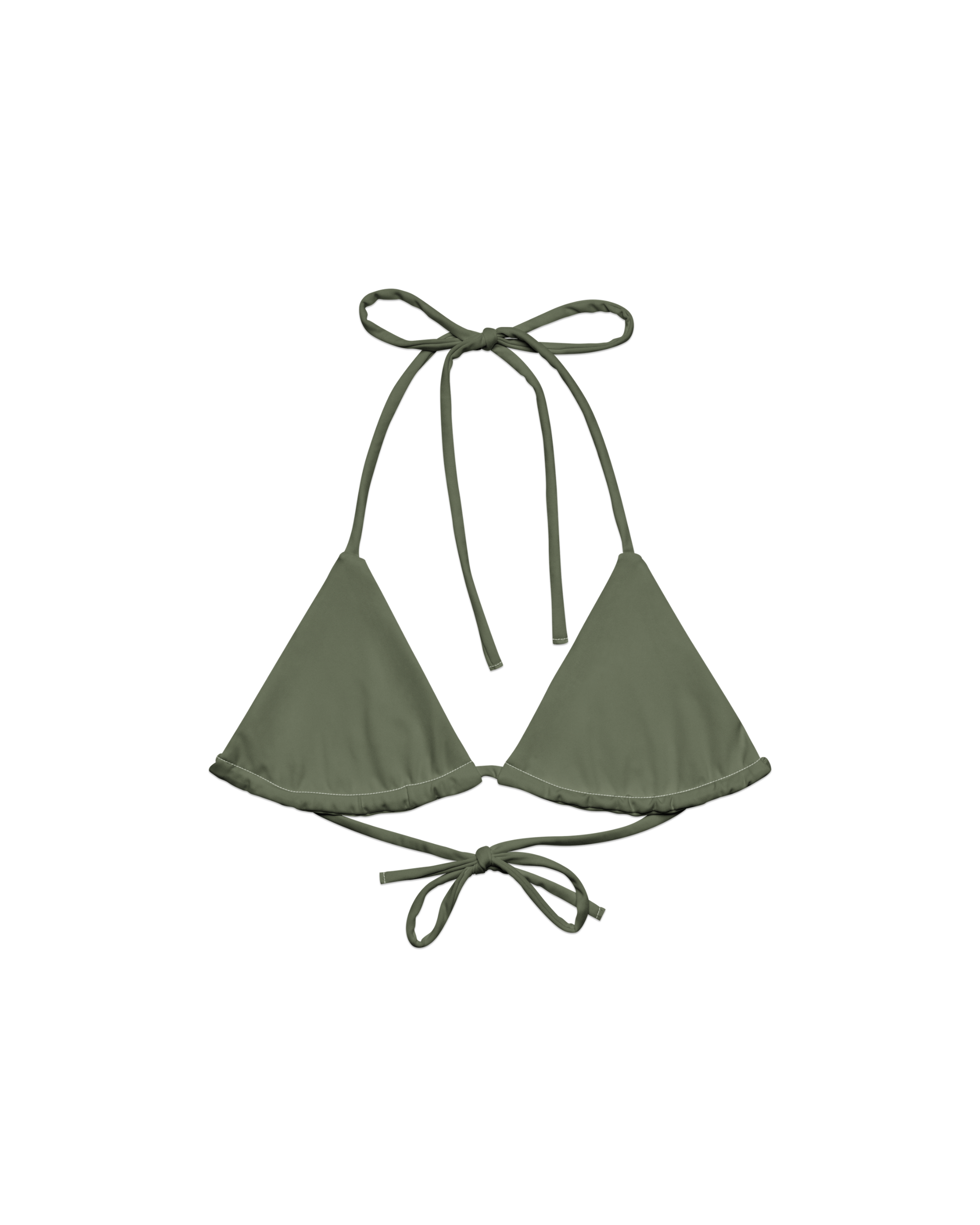 Sálvia Lua Padded String Bikini Top in deep sage green