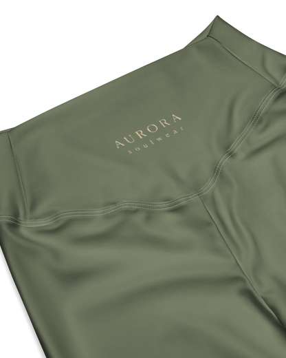 Sálvia Recycled Flare Leggings in deep sage green