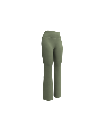 Sálvia Recycled Flare Leggings in deep sage green