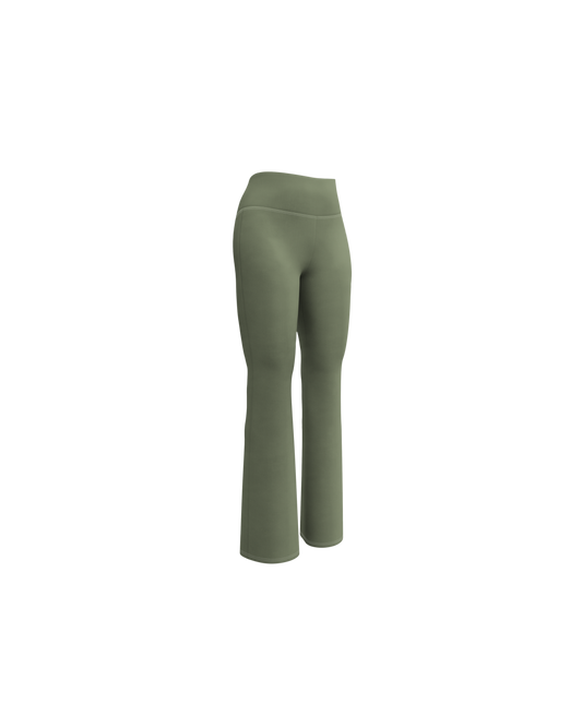 Sálvia Recycled Flare Leggings in deep sage green