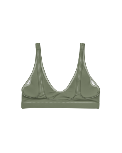 Sálvia Sienna Padded Bikini Top in deep sage green