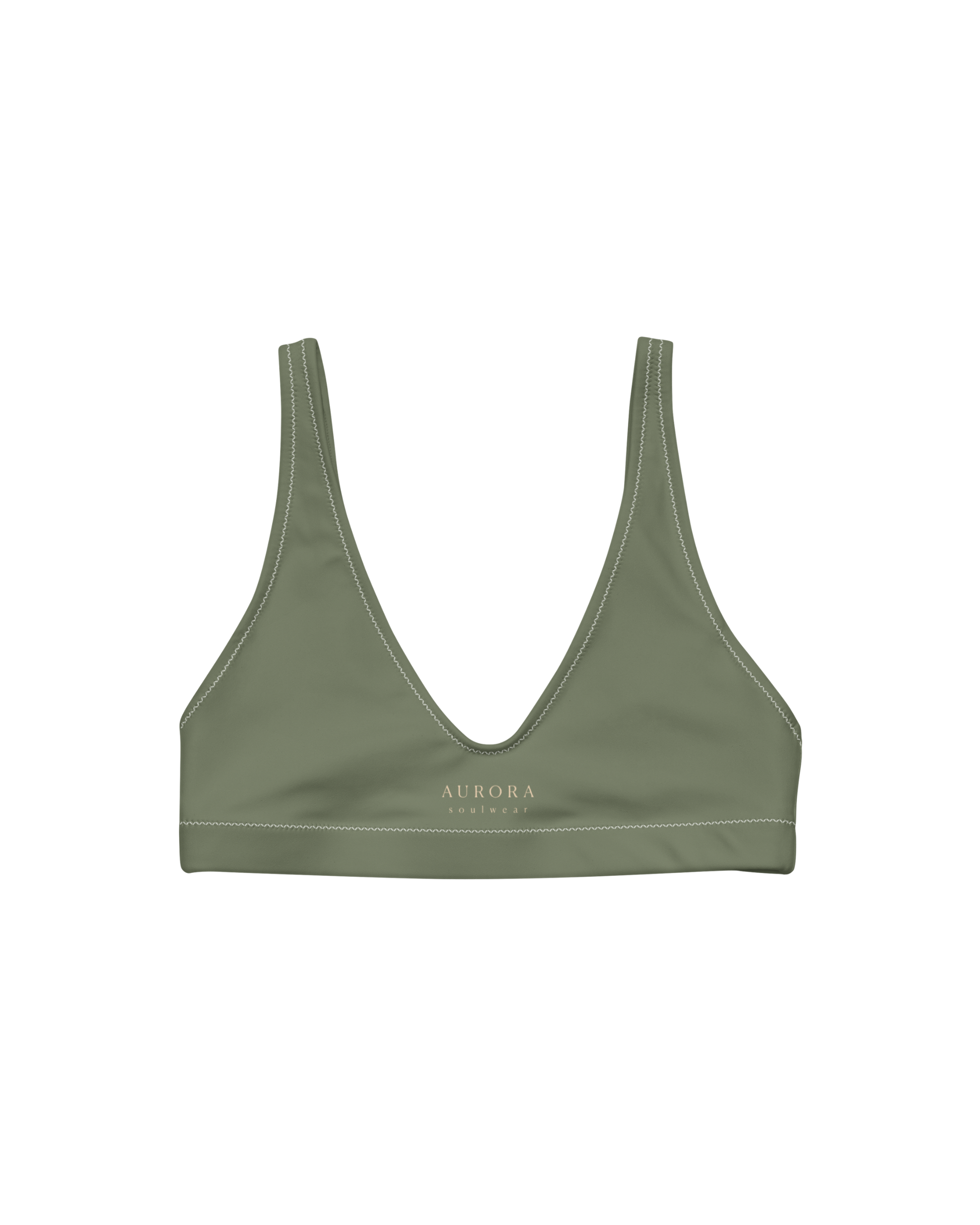 Sálvia Sienna Padded Bikini Top in deep sage green