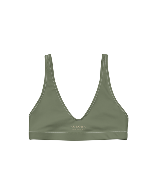 Sálvia Sienna Padded Bikini Top in deep sage green