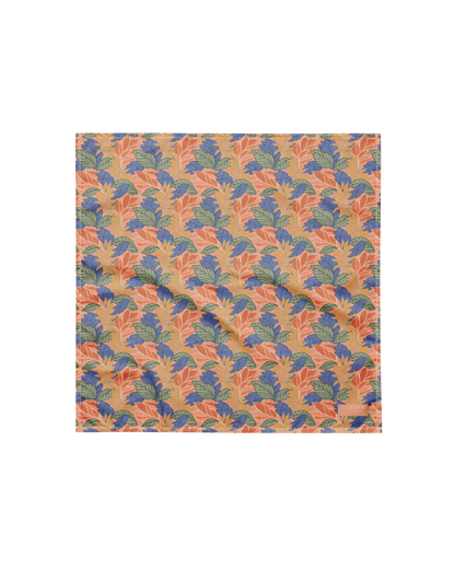 Sol de Sal Recycled Bandana in botanical print with terracotta, blue, sage and gold